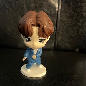 Blue Suit K-Pop Style Figure with Brown Hair